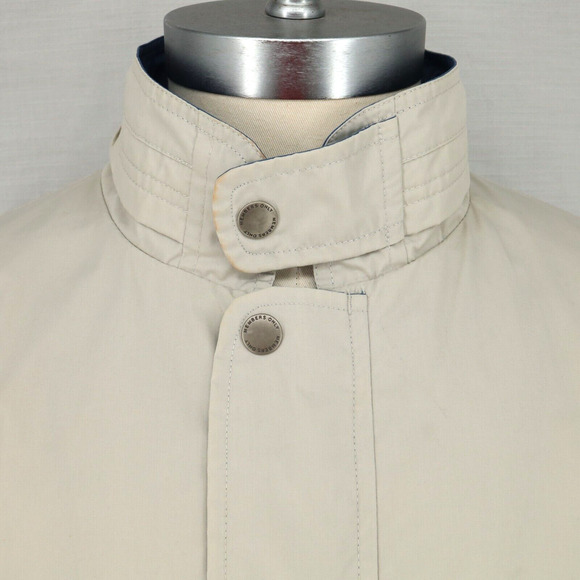 Members Only Jacket Mens Large Beige Full Zip Lightweight Pockets Lined Vintage - Picture 14 of 16